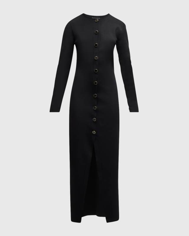 Emm Crewneck Long-Sleeve Maxi Cardigan Dress